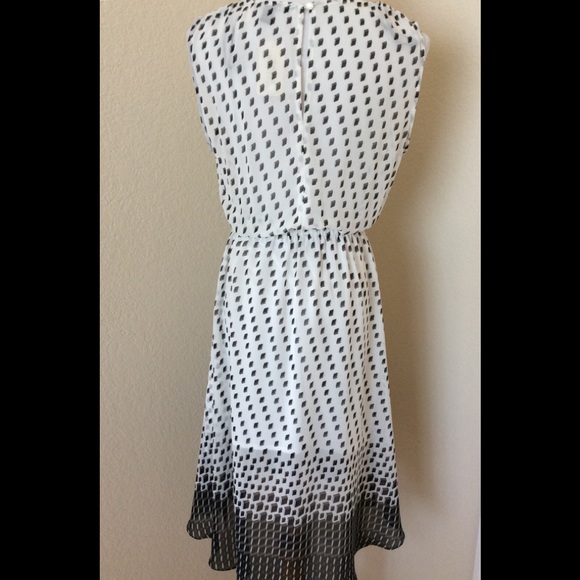 White black sleeveless dress flowing skirt dress A line dress chiffon ombré - Picture 5 of 16